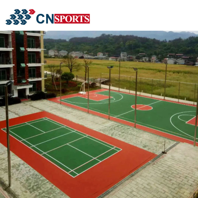 Bright Color Silicon Polyurethane Tennis Rubber Flooring Wear Resistant UV Resistant