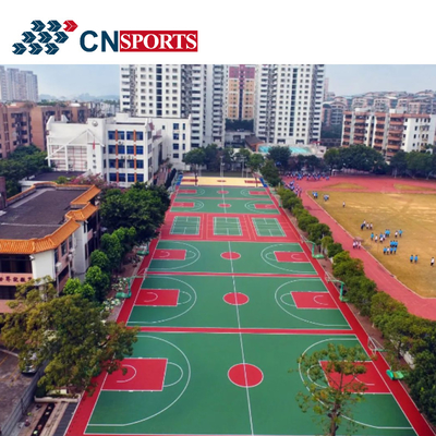 Colorful UV Resistant Silicon Polyurethane Basketball Rubber Flooring Waterproof