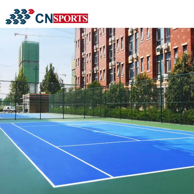 Silicon Polyurethane Tennis Sports Rubber Flooring Blue Green Color