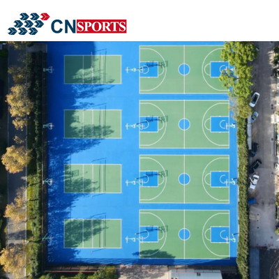 Silicon Polyurethane Tennis Sports Rubber Flooring Blue Green Color