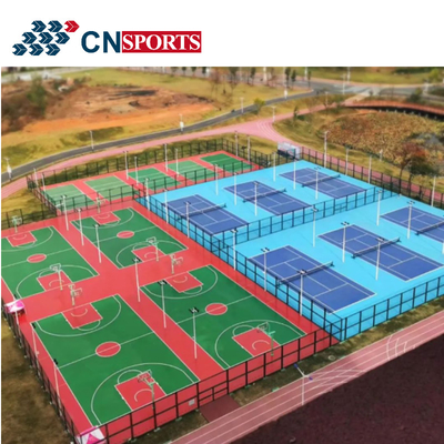 Silicon Polyurethane Tennis Sports Rubber Flooring Blue Green Color