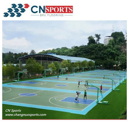 158 Tensile Elongation Silicon Pu Sports Flooring High Rebound Resilient
