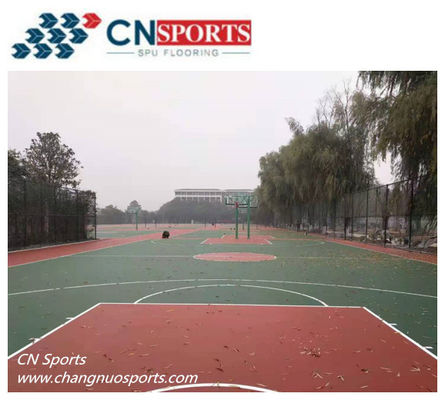 1.8mpa Tensile Strength and Resilient Silicon PU Basketball  Flooring and Level1 Flame Retardancy