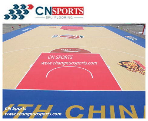 Water Resistance Wooden Crystal Basketball Flooring Anti Slide