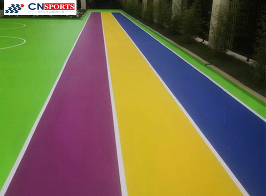 Beautiful Colors Silicon PU Rubber Coating Sports Court Flooring