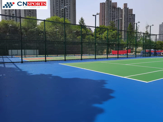 Liquid Painting Silicon PU Coating Rubber Sports Court Flooring