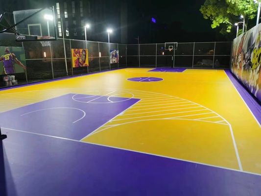 Campo de desporto ao ar livre de borracha Campo de basquetebol de badminton SPU Piso desportivo