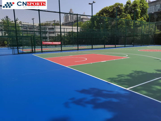 Liquid Painting Silicon PU Coating Rubber Sports Court Flooring